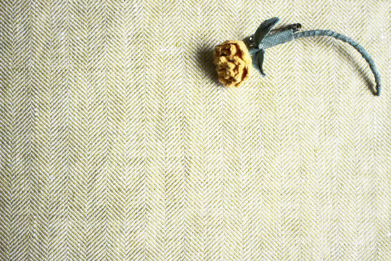 アンソレイエ　ヘリンボーン　グラスグリーン